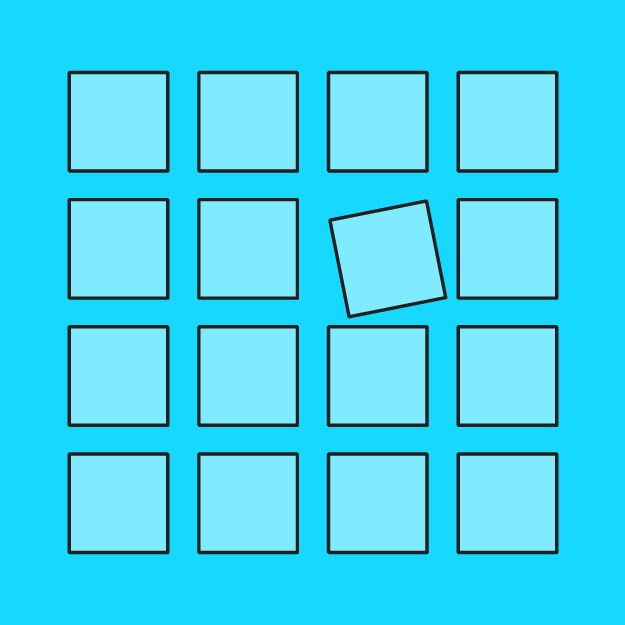 evenly arranged tiles with one tile displaced